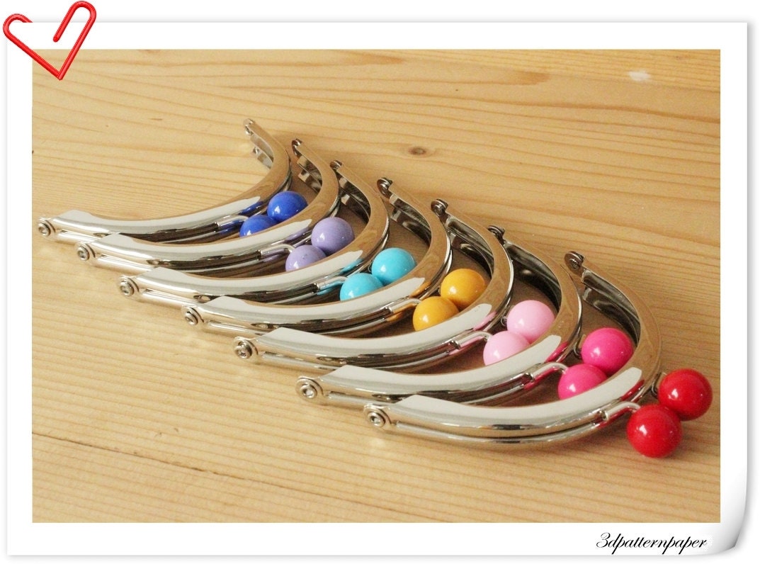 7 color 8cm half round Silver purse frames Bag frames (purse frame wholesale) AB77-AB83