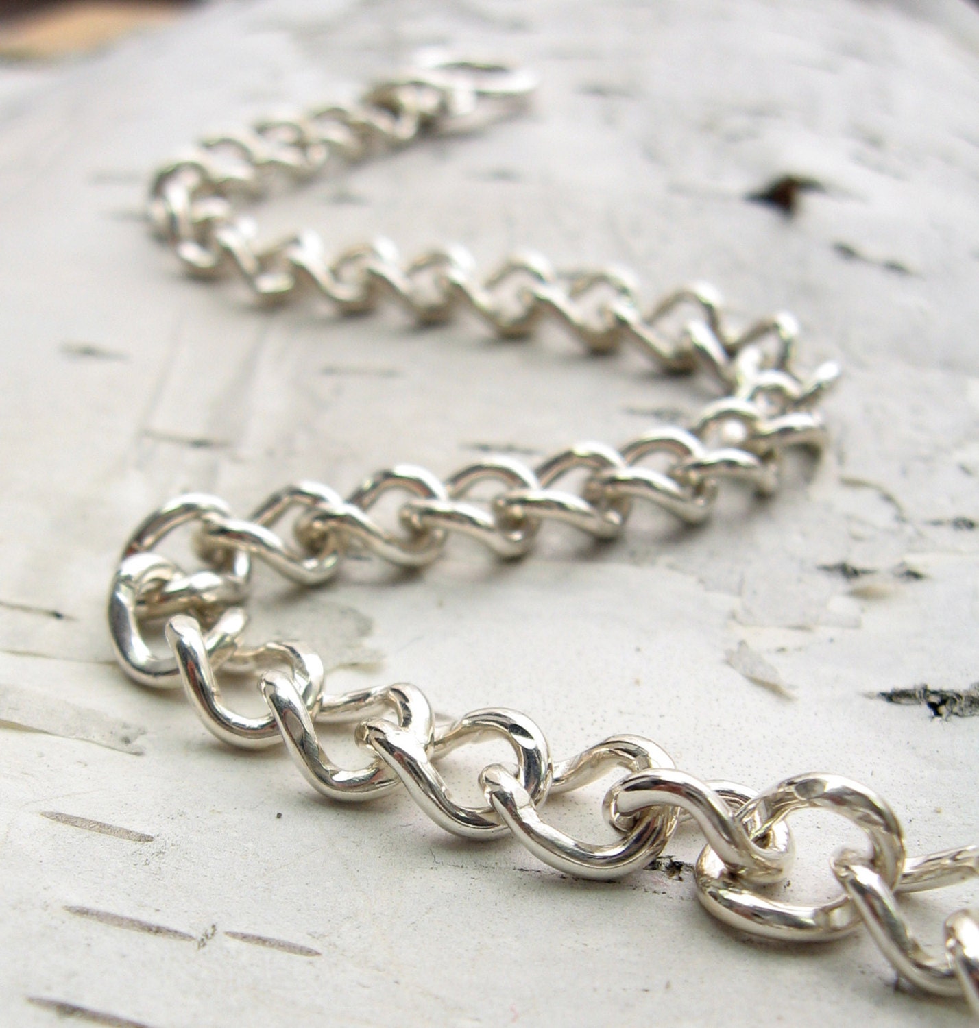 Curbed Chain Thick Large Wrist Bracelet for  Small Men or Large Women's Wrist