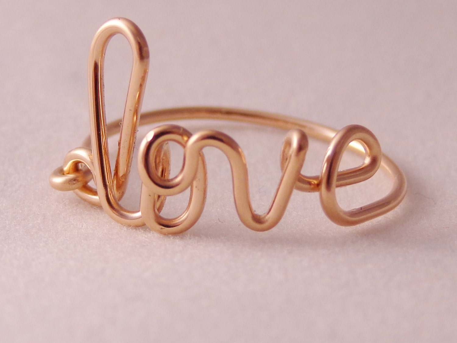 14kt Rose Gold love ring or 5 letter Name ring