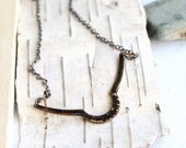 Black Patina Scalloped Copper - Patina Necklace - Curved Tribal Jewellery