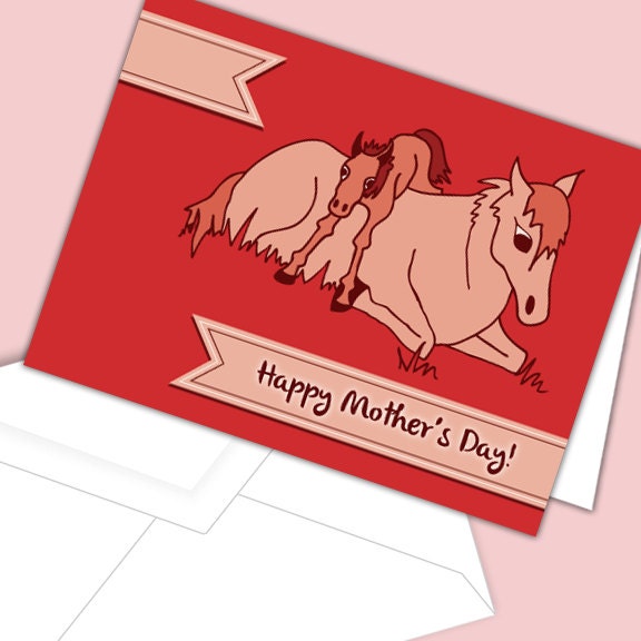 Horses Printable Mother's Day Card