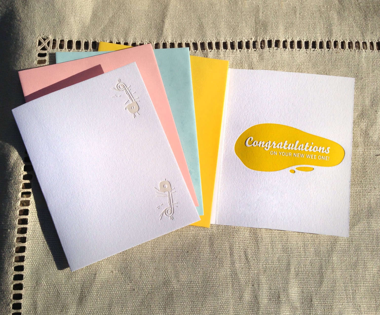 New Baby Congratulations letterpress card-Boy, Girl or Neutral
