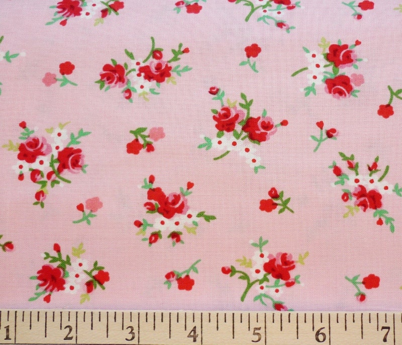 Pam Kitty Love, Lakehouse Dry Goods, Floral Bouquet in Pink LH12061PNK - 1/2 Yard