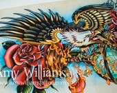 Eagle Tattoo Art  A3 Print