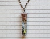 Field Notebook Necklace - with lab sample in glass vial