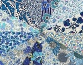 Liberty Fabric SUMMERTIME BLUES charm pack - 12 Liberty of London Tana Lawn  Fabric 5 inch squares