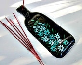Recycled Wine Bottle Incense Burner Melted Wine Bottle