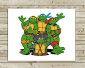 Funny Ninja Turtles Thank You Greeting Card -- You Are Totally Rad