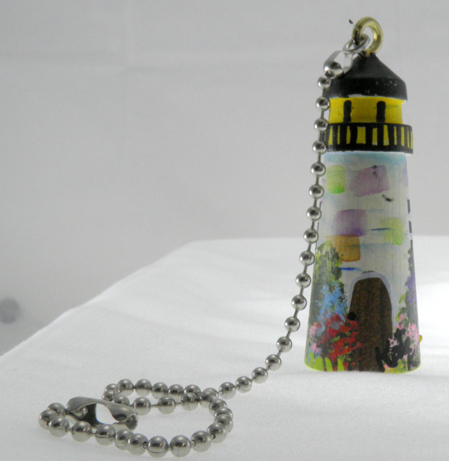 Colorful Lighthouse Fan or Light Pull