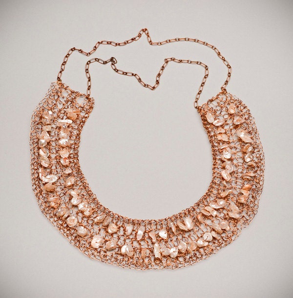 Bronze Crocheted Circlet Necklace