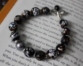 Handmade Crab Agate and Sterling Silver Bracelet OOAK "Classic Chic"
