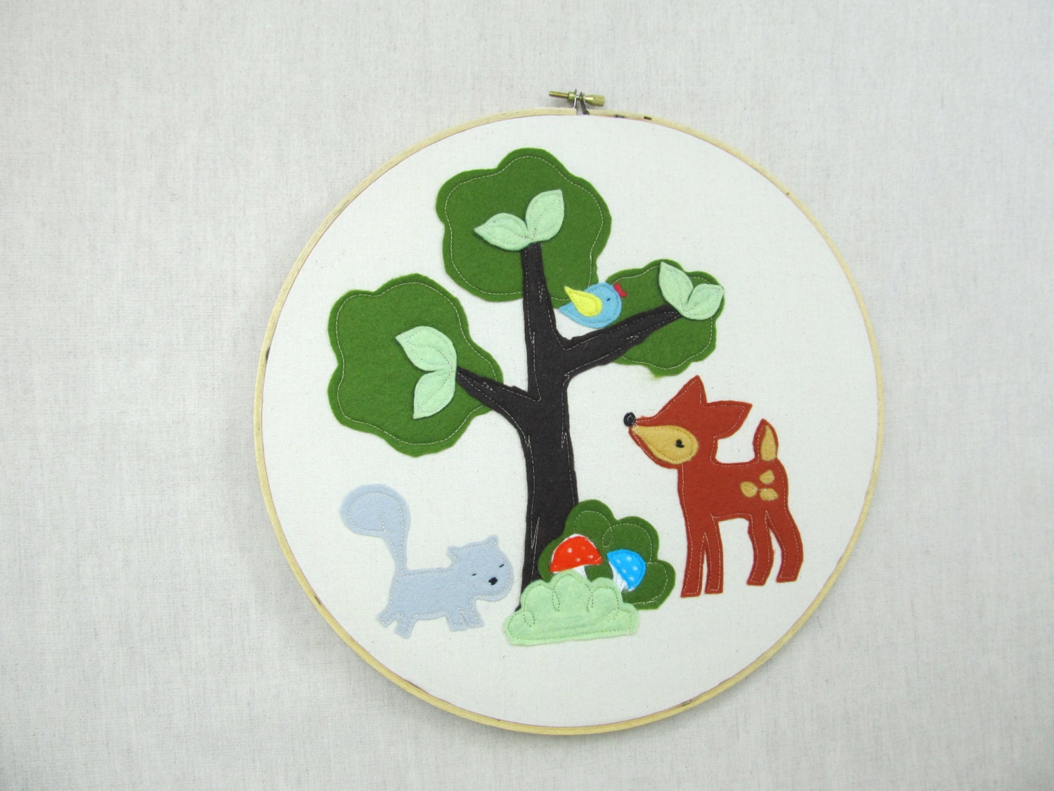 Wall Décor -  Woodland Friends - Children, Fiber, Illustration, Nursery, Gift