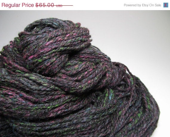 INVENTORY SELL DOWN Neon Nights, Handspun, Two Ply Yarn with Alpaca and Shetland, Over 400 Yards