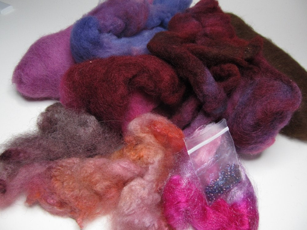 Mahogany Wine, Make Your Own Art Yarn Kit, Alpaca, Wool and More