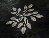 5pcs Three Leaf Spray Antique Silver Stampings 37mm