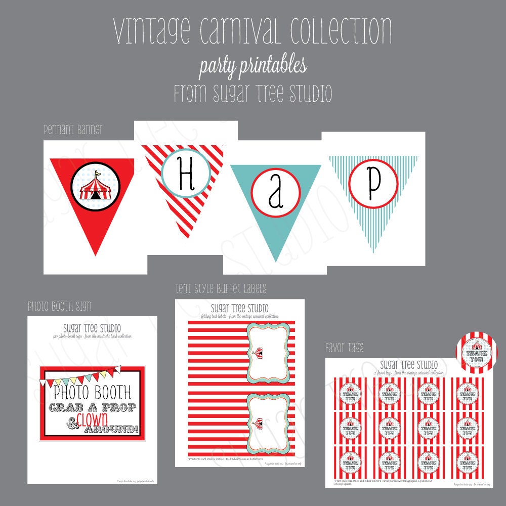 Vintage Carnival - Party Printables - DIY