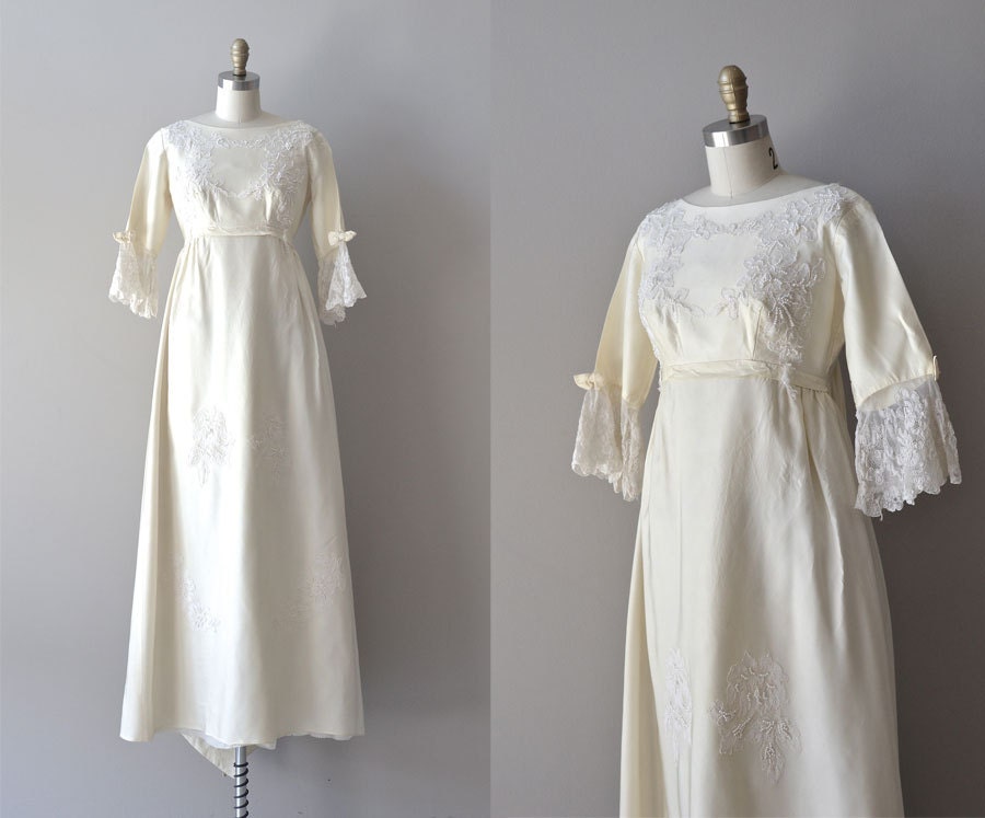 1960s wedding dress / 60s wedding gown / Sanditon gown