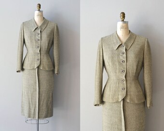 1940s suit / vintage 40s suit / Marienleben tweed suit