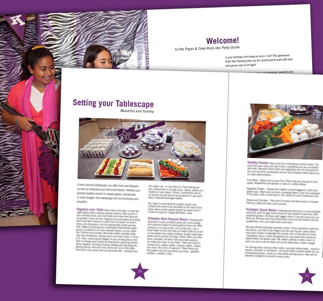 Rock Star Birthday PARTY GUIDE - printable pdf