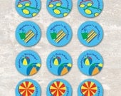 Pool / Swim Birthday Party Cupcake Toppers (set of 12) PRINT & SHIP
