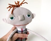Plush Man Doll, Recycled Fabric, plush friend