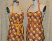 Apron Autumn Marigolds Cover up matching hot pad pot holder wrap around chef style