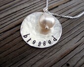Sterling silver charm pendant- hand stamped blessed ready to ship