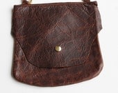 Leather Hip bag, dark brown distressed leather