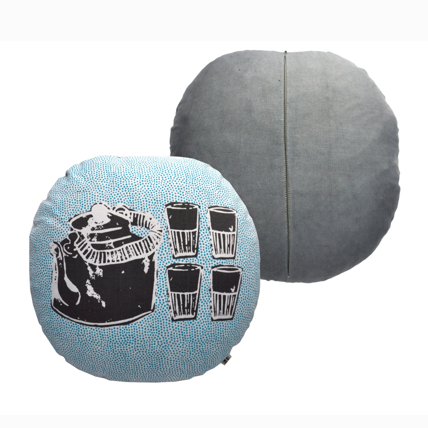 Chai - Screenprinted round cushion