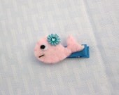 Wendy the Whale Clippie, Pink and Blue Whale Hair Clip