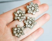 Rhinestone Snowflake Earrings and Brooches Set
