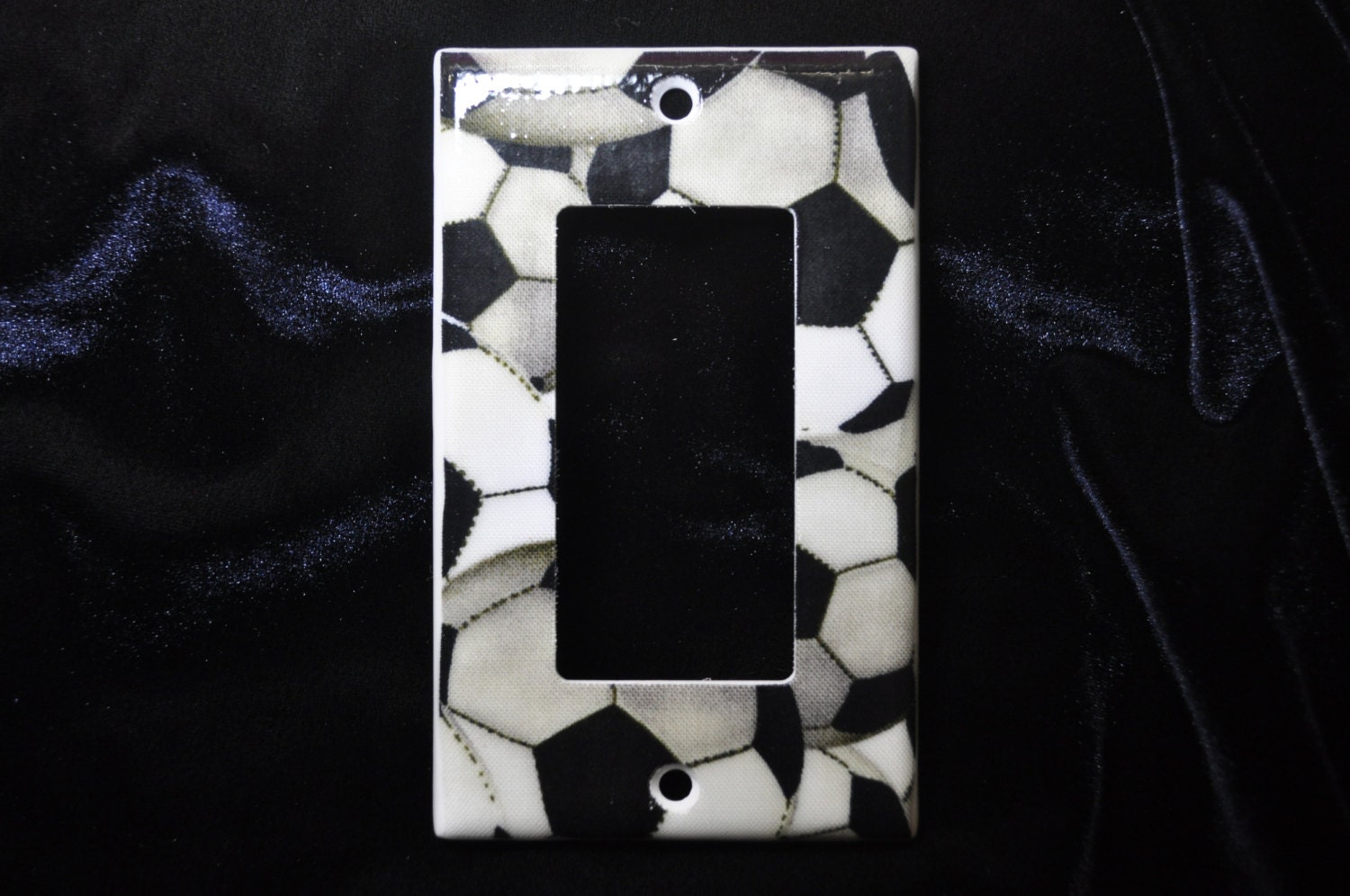 Soccer Balls Light Switch Plate Cover Single Rocker (STANDARD SIZE 4 1/2 inches tall)