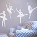 Ballerina Dancer Wall Decals Vinyl Set of 4