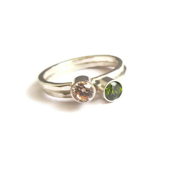 Birthstone ring, Gemstone Stacking Ring, Stacking Ring