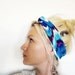 The Twist Turban Headband- In Blue Peacock Print