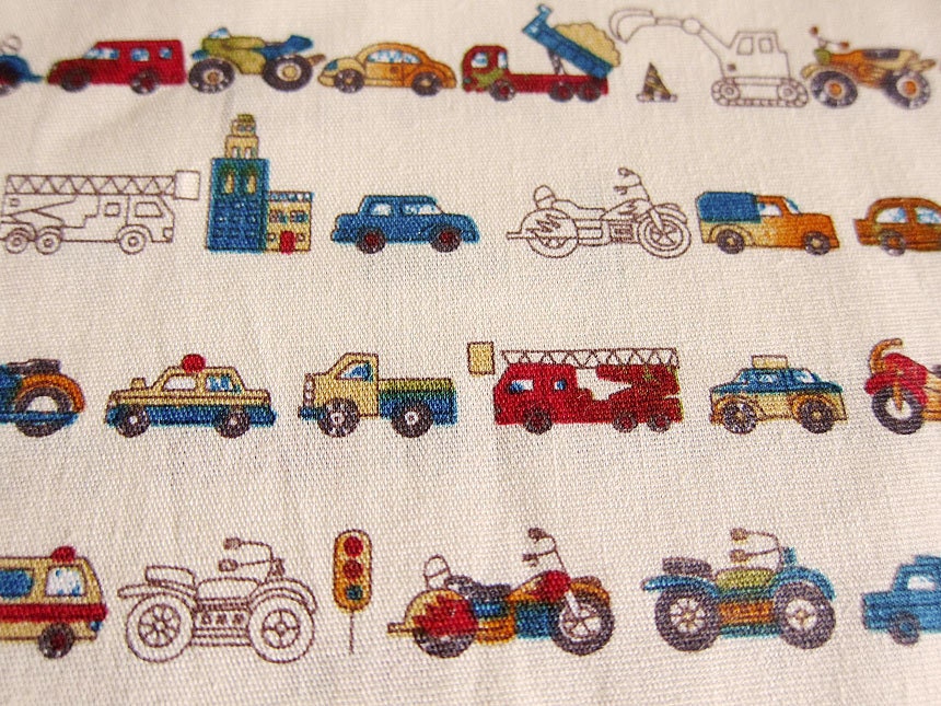 Vinatge Miniature Vehicles - Japanese Cotton Fabric - Half Yard