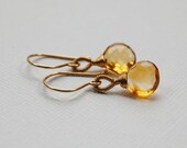 Solo Earrings - Citrine in Gold Fill