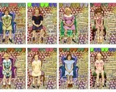 Smart Girls 1-8 Collection ATC ACEO Art Prints 2.5 by 3.5 Inspirational Kindness Friendship Love Life Delight Journey Free US Shipping