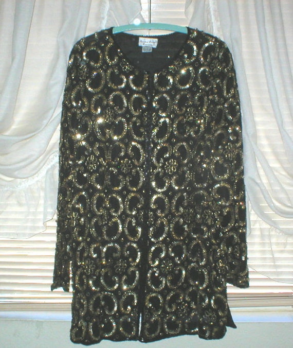 Beaded Sequin Jacket Gold Plus Size 20 By Remindersofthepast 