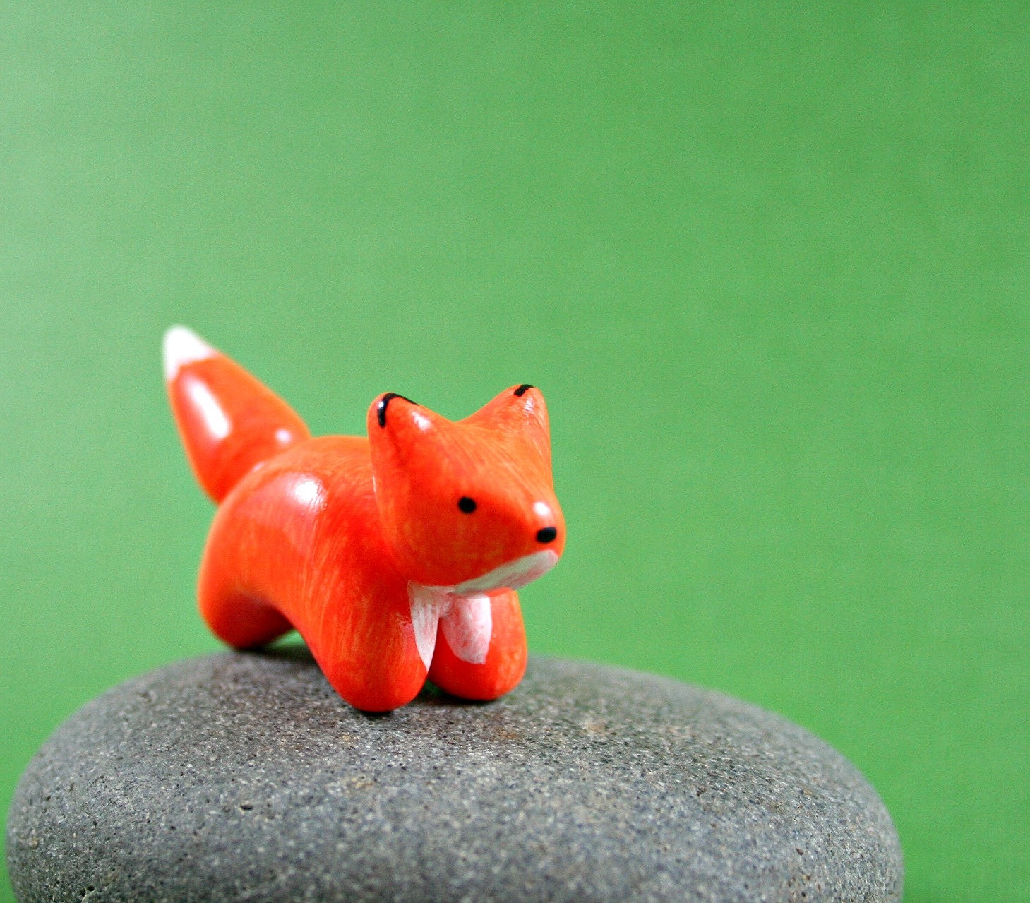 Motion Fox - Hand Sculpted Miniature Polymer Clay Animal