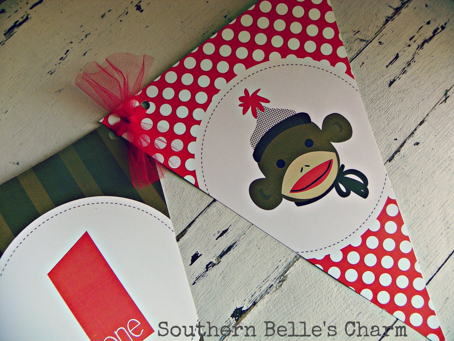 Sock Monkey Banner...Set of 1 Banner that Says I AM (Age) Il_170x135