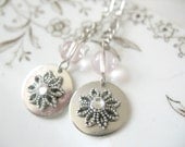 Swarovski Crystal Flower Earrings - sterling silver