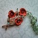 Vintage Costume Jewelry redux Necklace orange green AB rhinestones flowers, Flourishing, FREE SHIPPING by Maddie Lisee