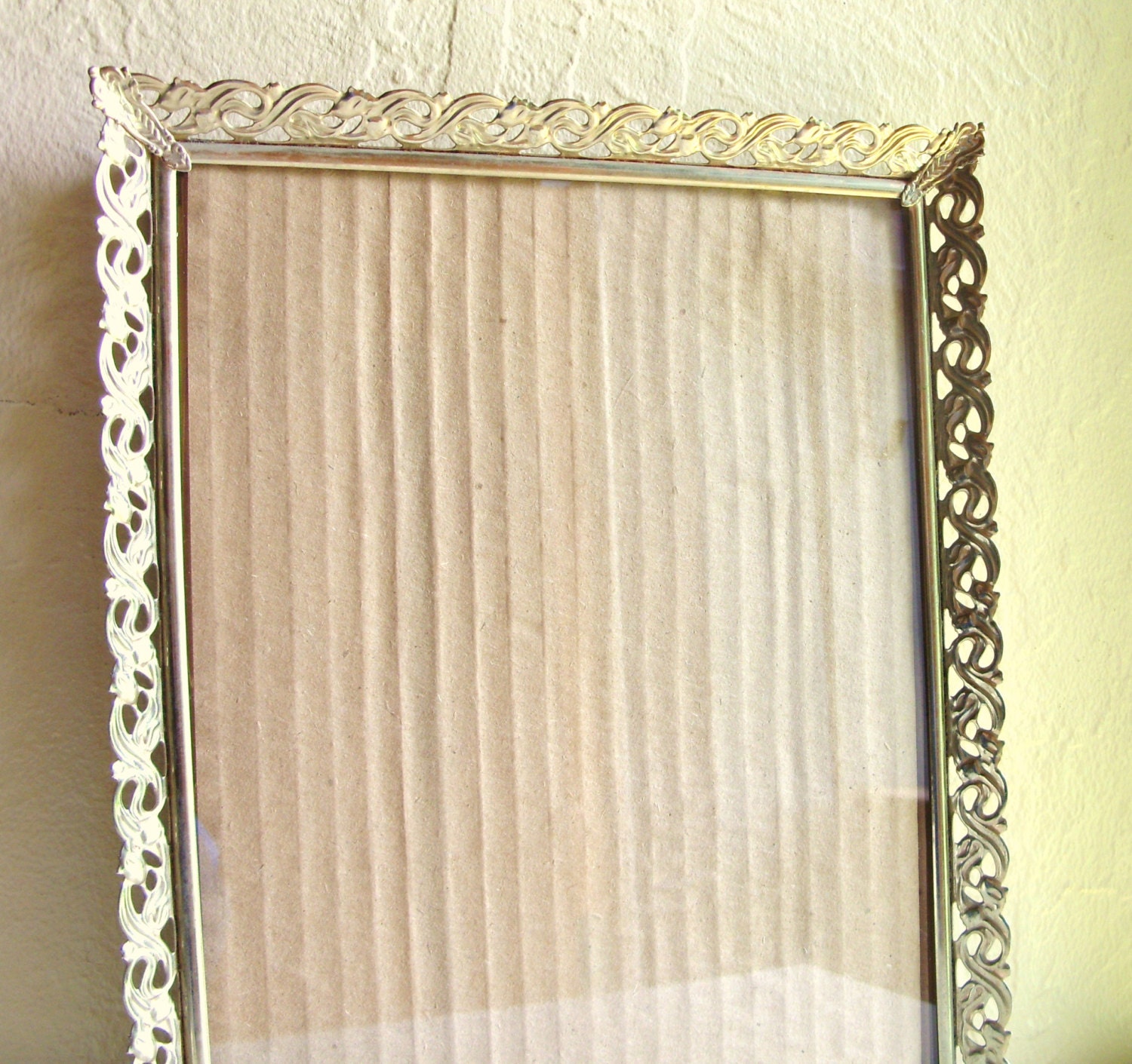 Vintage Gold Filigree Picture Frame with Glass 8x10