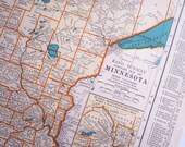 Minnesota State Map, Mississippi, 1939 11x14 Vintage atlas map