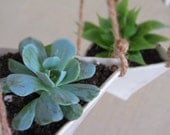 White Porcelain Hanging Trianglular Planter - Small