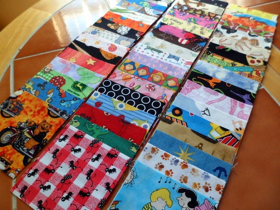 100 4 inch quilt squares - Great for I Spy or rag quilt kit --- FREE US SHIPPING ---