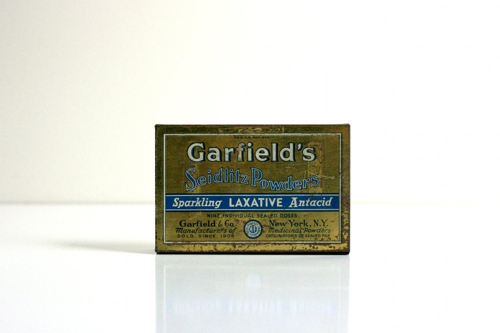 Vintage Garfield's Seidlitz Powders Medicine Tin