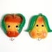 Vintage Anthropomorphic Chalkware Fruit Wall Hooks