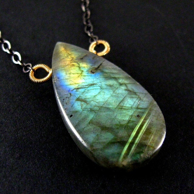 Labradorite and Oxidized Sterling Necklace